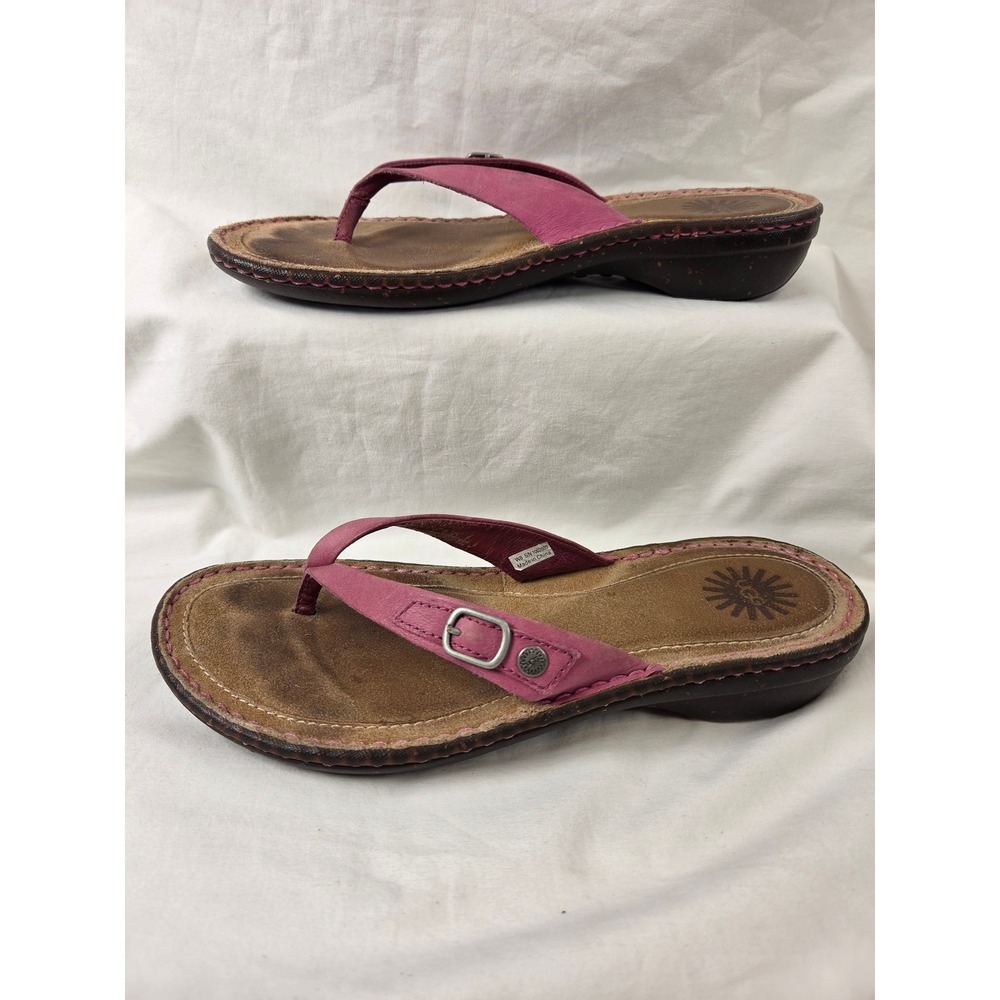 UGG "Kamiko" Purple Casual Beach Leather Thong Flip Flop Women's Sandal Size 8